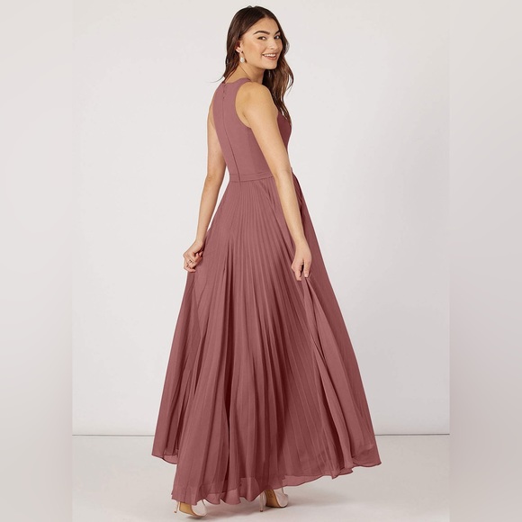 Azazie Lindie Bridesmaid Dress Size 8 Vintage Mauve - Picture 3 of 8